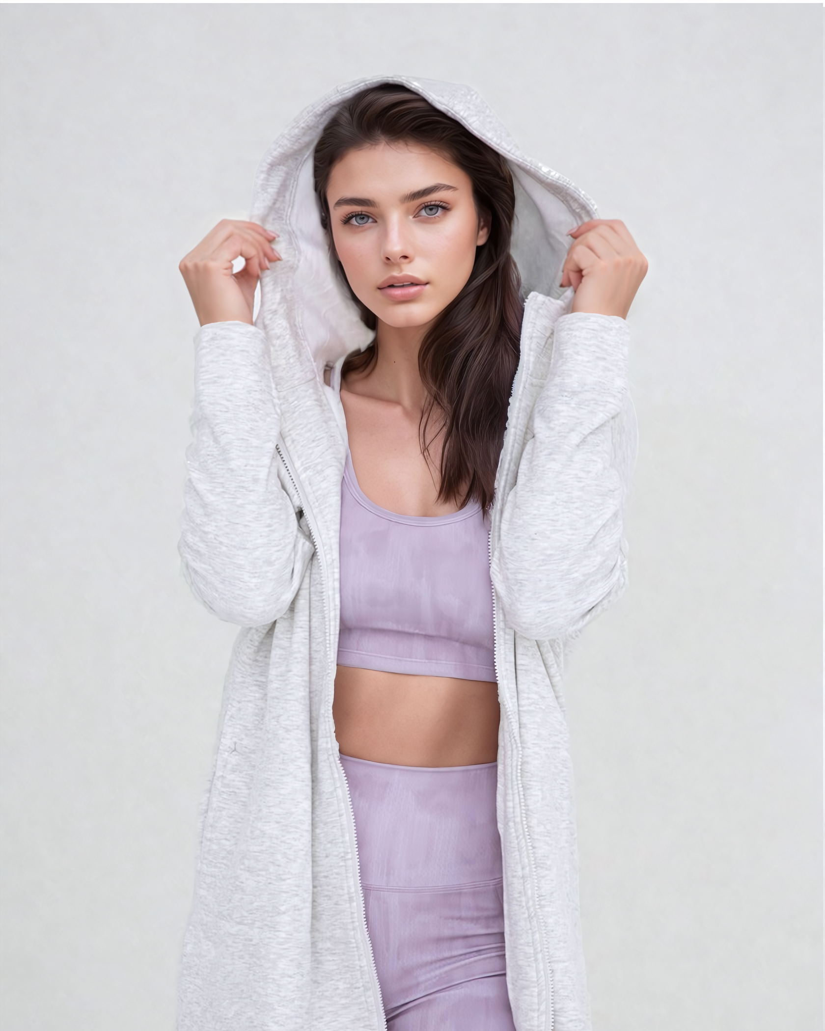 Cozy Comfort Zip Up Hoodie Jacket Gray