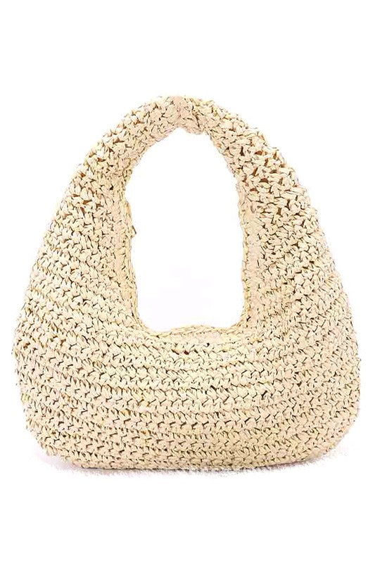 Faux Straw Summer Hobo Bag
