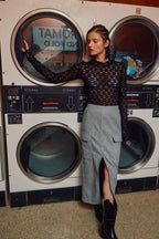 See-through Textured Lace Top