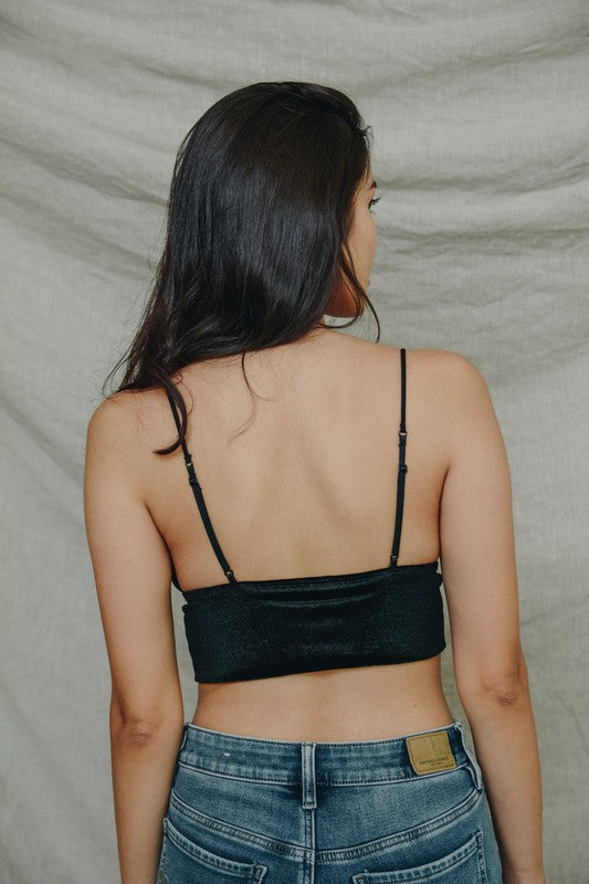 Leto Accessories Velvet Longline Bralette