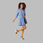 Marisa Tiered Chambray Dress