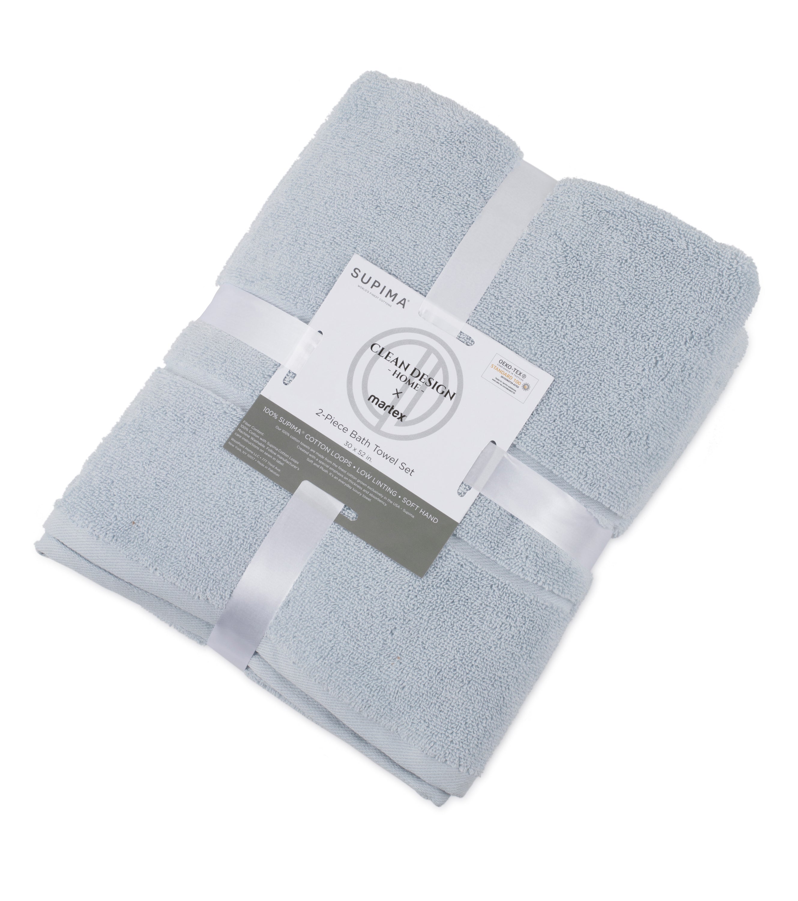 Clean Design Home® Supima™ Cotton Bath Towels-Solid Colors