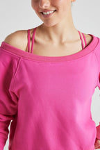 Off Shoulder Sweatshirt in PINK