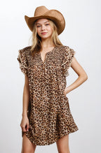Desert Muse Leopard Ruffle Dress
