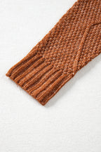 Cable Knit Sweater Dress in Coffee