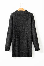 Cable Knit Sweater Dress in Black