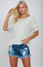 Effortless Charm Ruffle Sleeve Tee