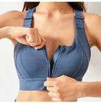 Front Zipper High Impact Athletic Bra