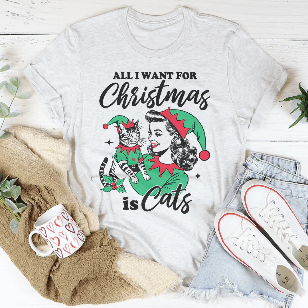 All I Want For Christmas Is Cats Tee
