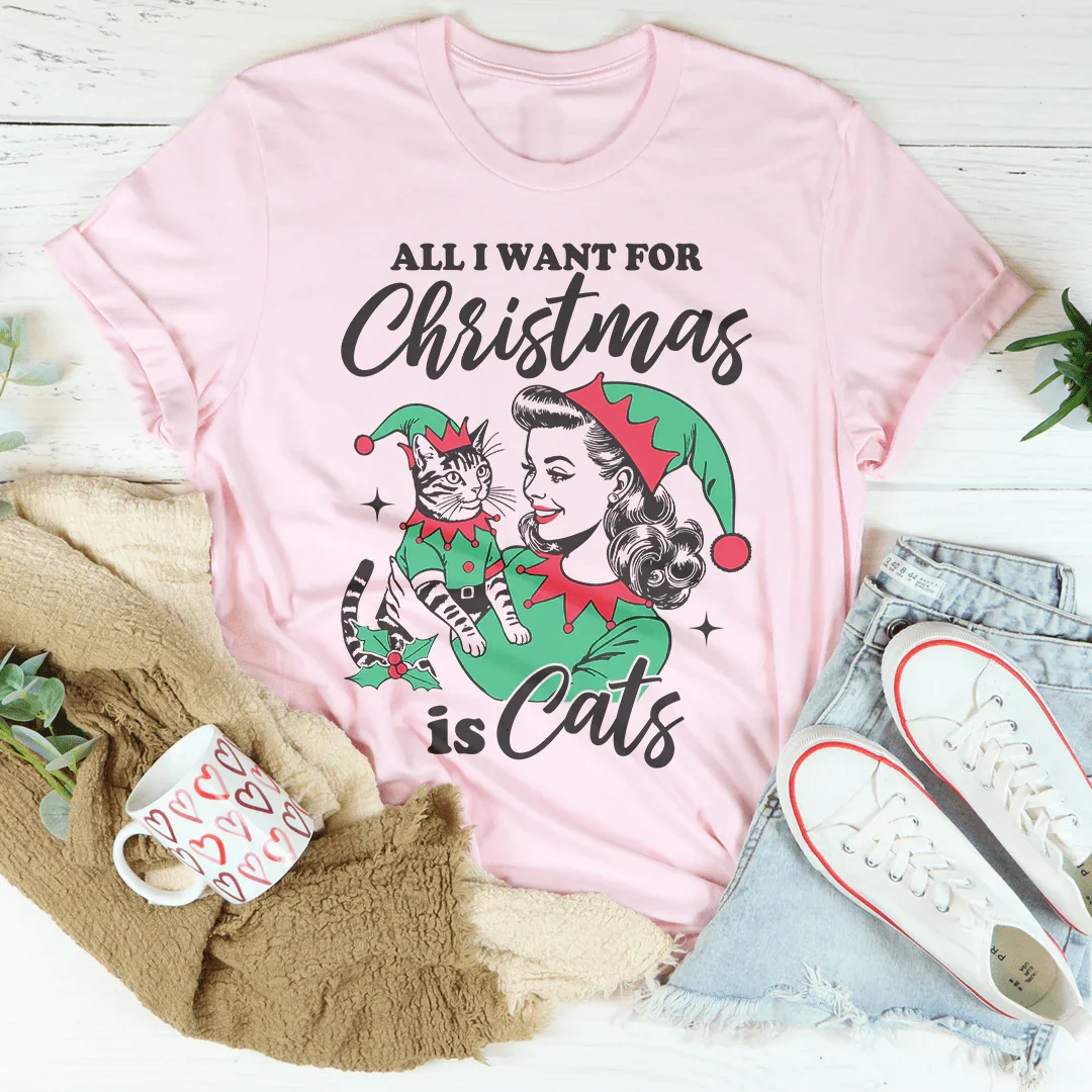 All I Want For Christmas Is Cats Tee