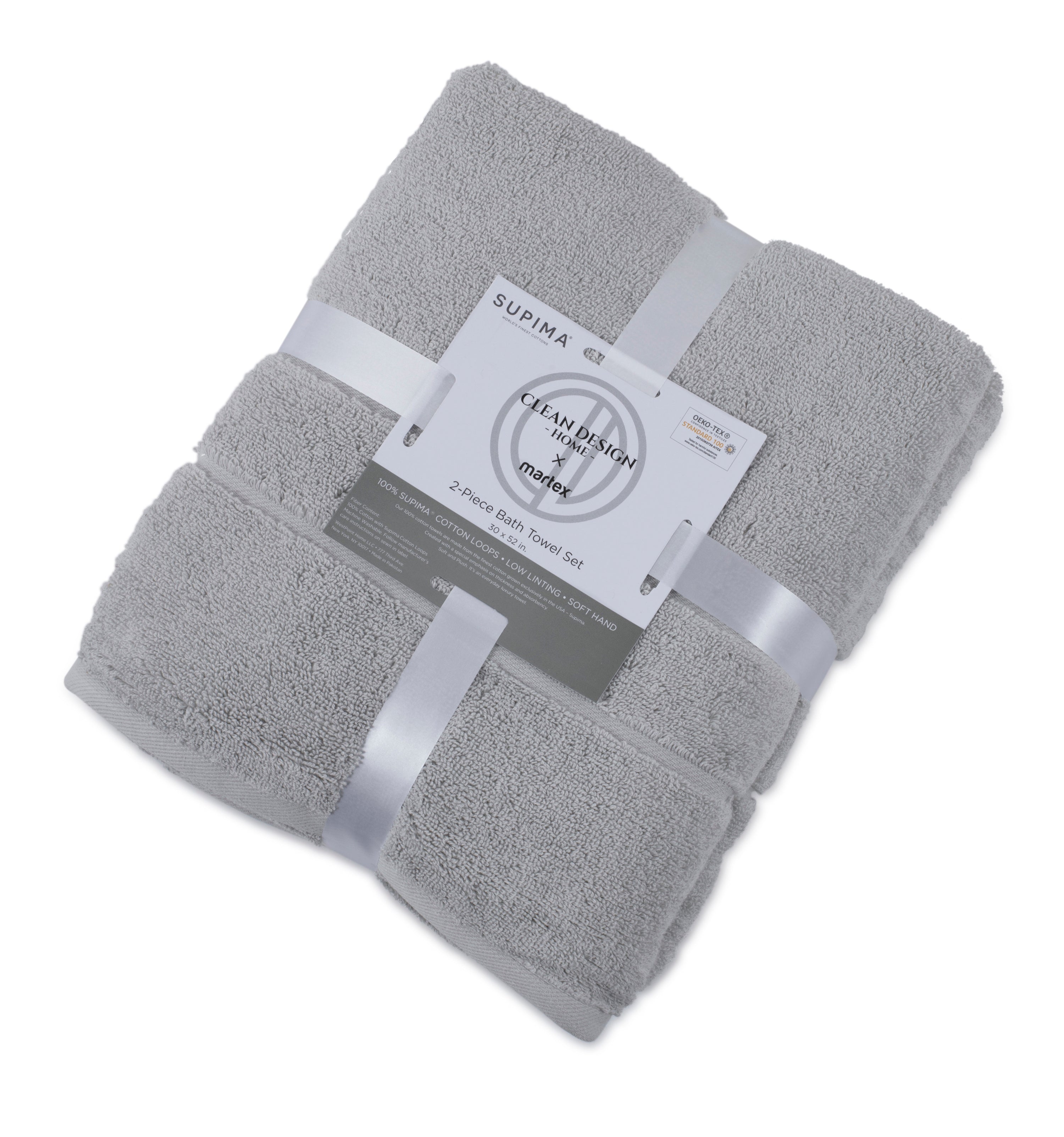 Clean Design Home® Supima™ Cotton Bath Towels-Solid Colors