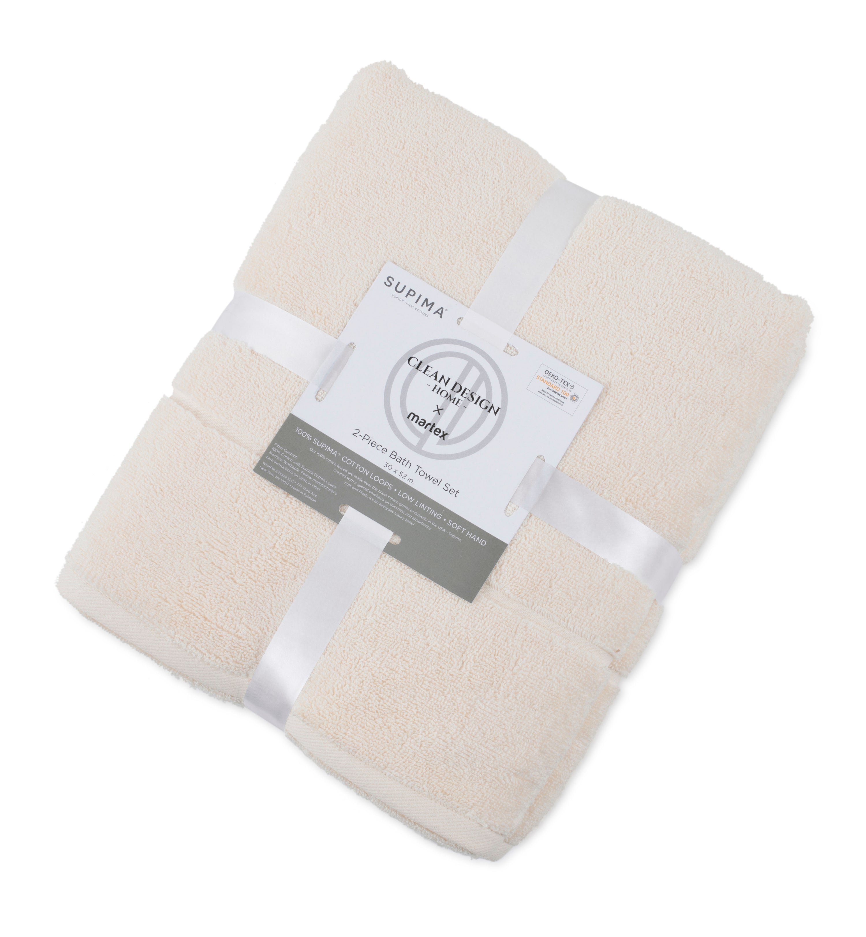 Clean Design Home® Supima™ Cotton Bath Towels-Solid Colors