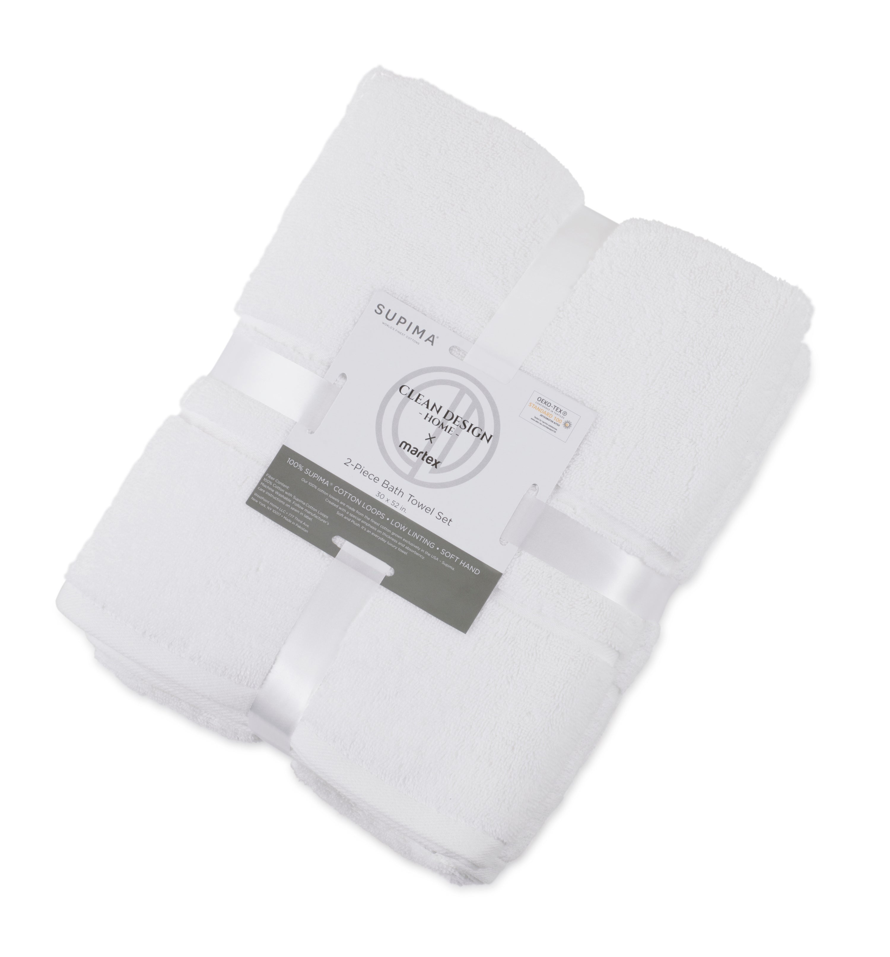 Clean Design Home® Supima™ Cotton Bath Towels-Solid Colors