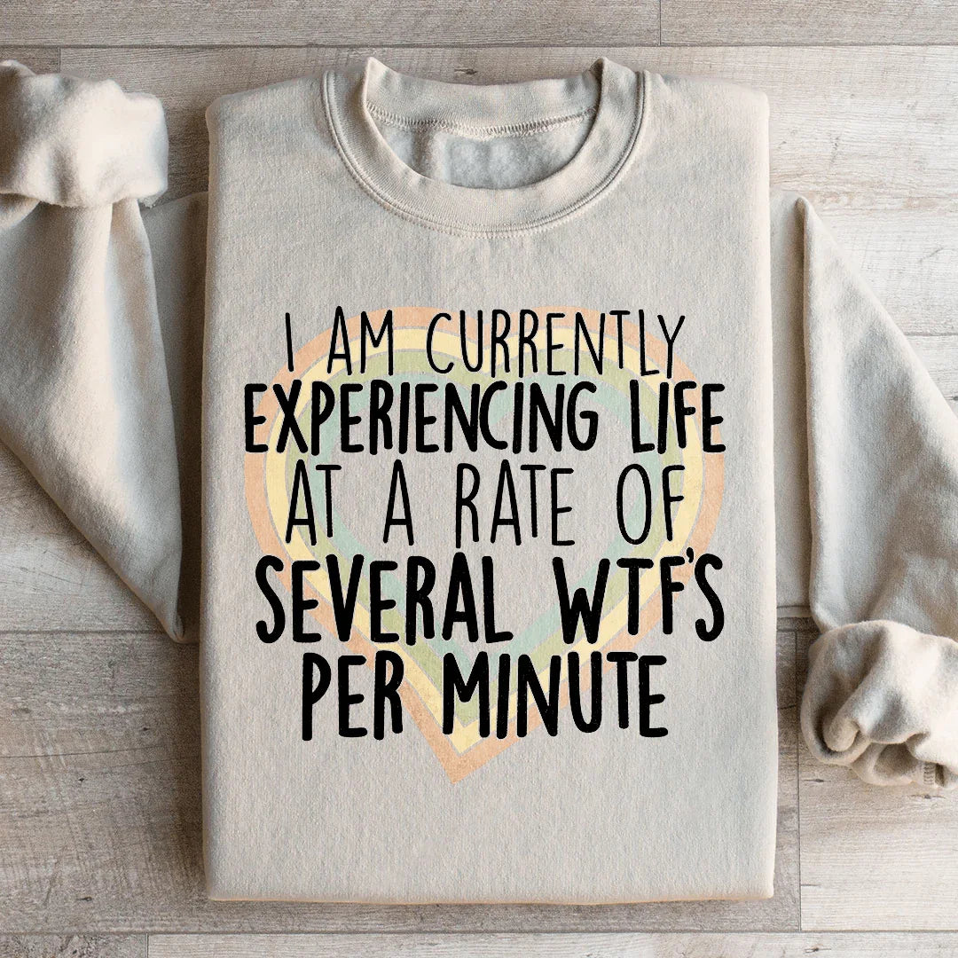 Currently Experiencing Life At A Rate Of Several Wtf's Per Minute Sweatshirt