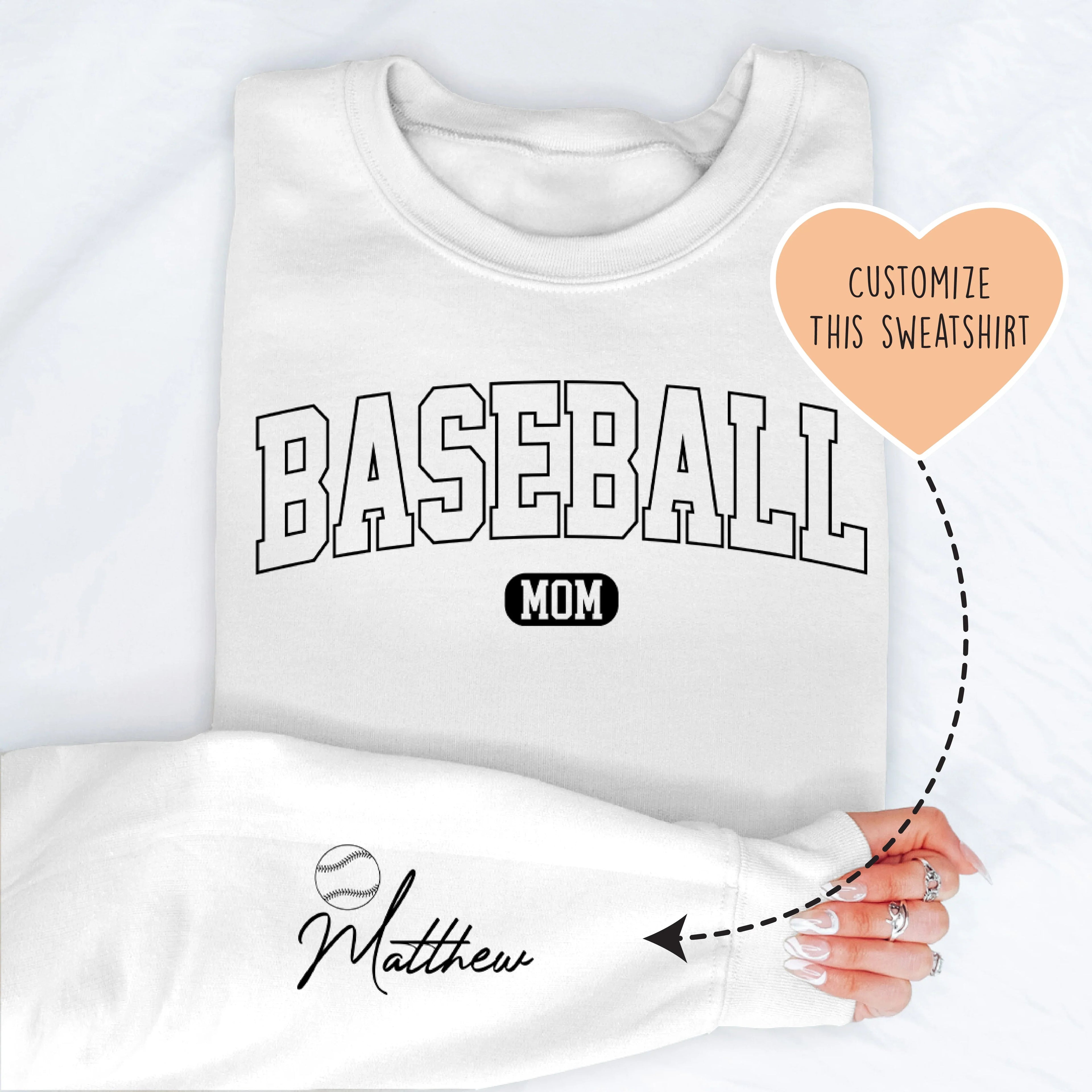 Custom Baseball Mom Sweatshirt