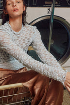 See-through Textured Lace Top