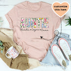 Floral Auntie Custom Tee