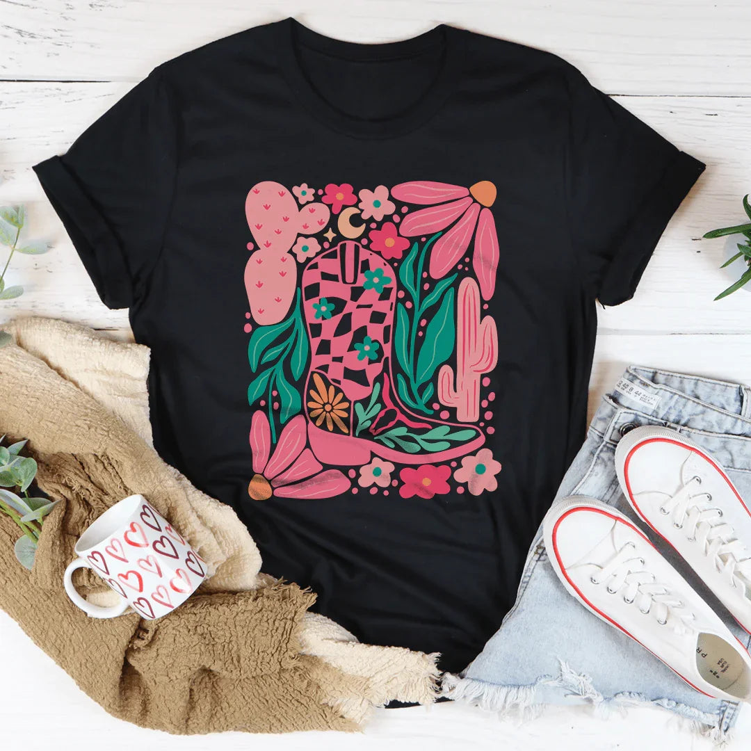 Floral Cowboy Boot Tee