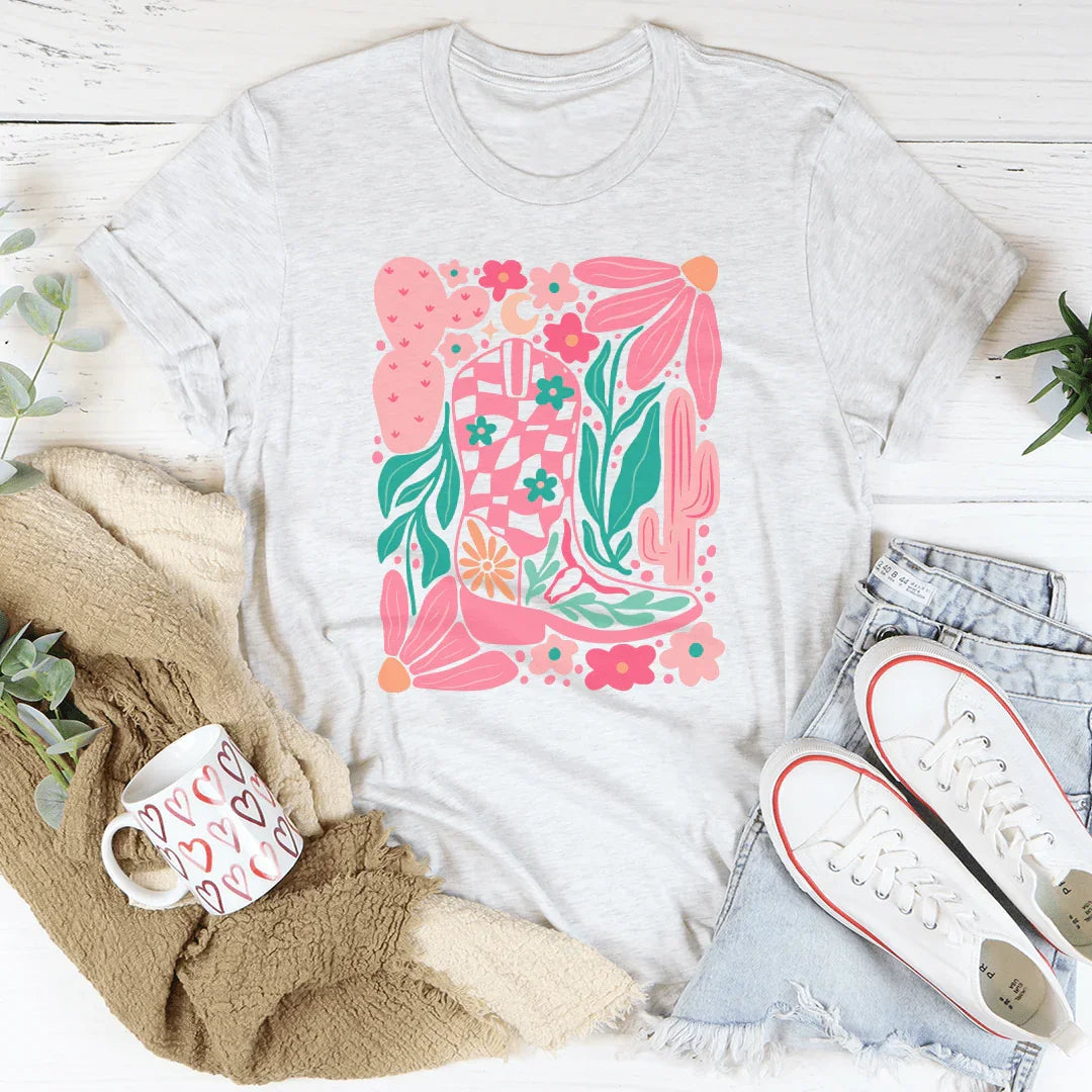 Floral Cowboy Boot Tee