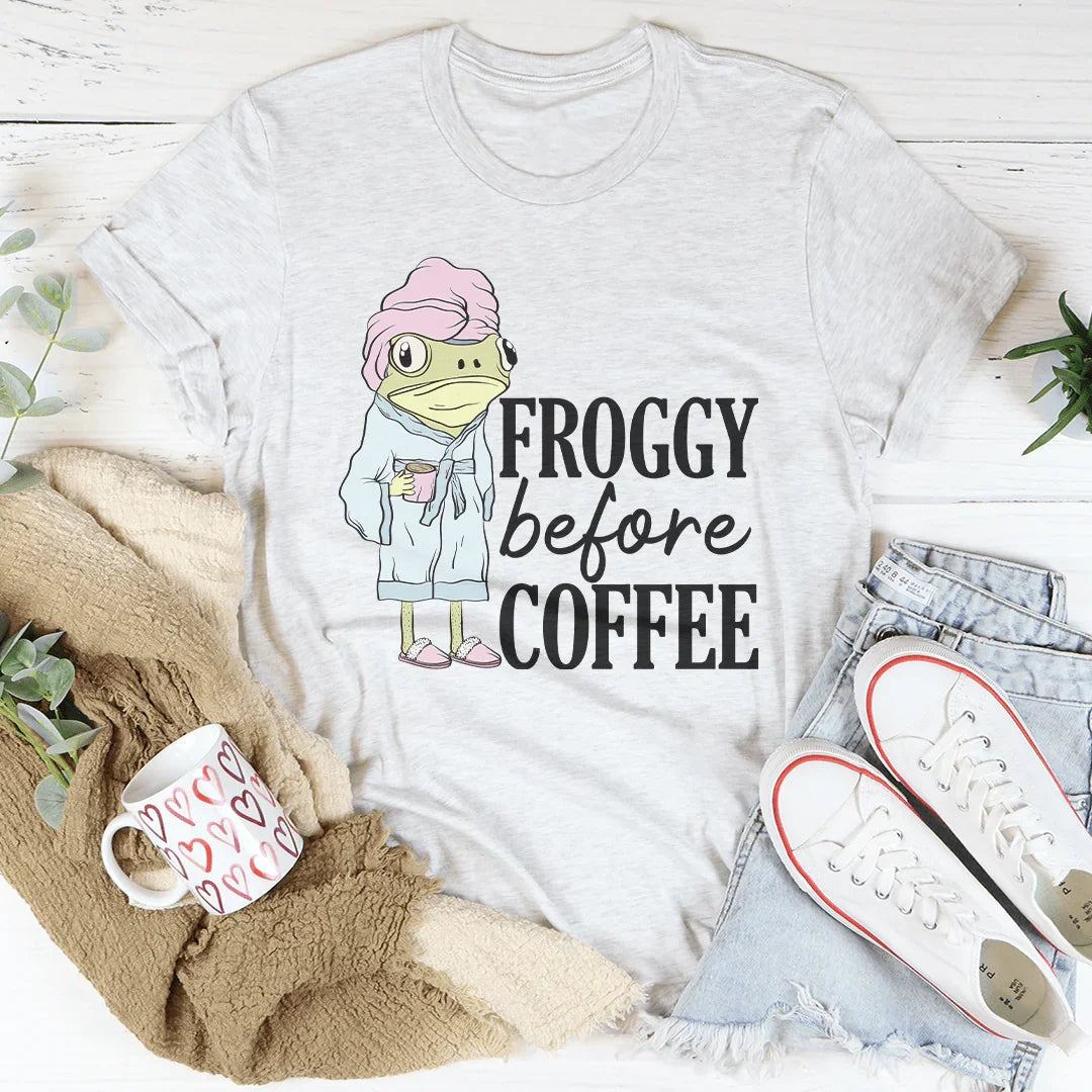 Froggy Before Coffee Tee