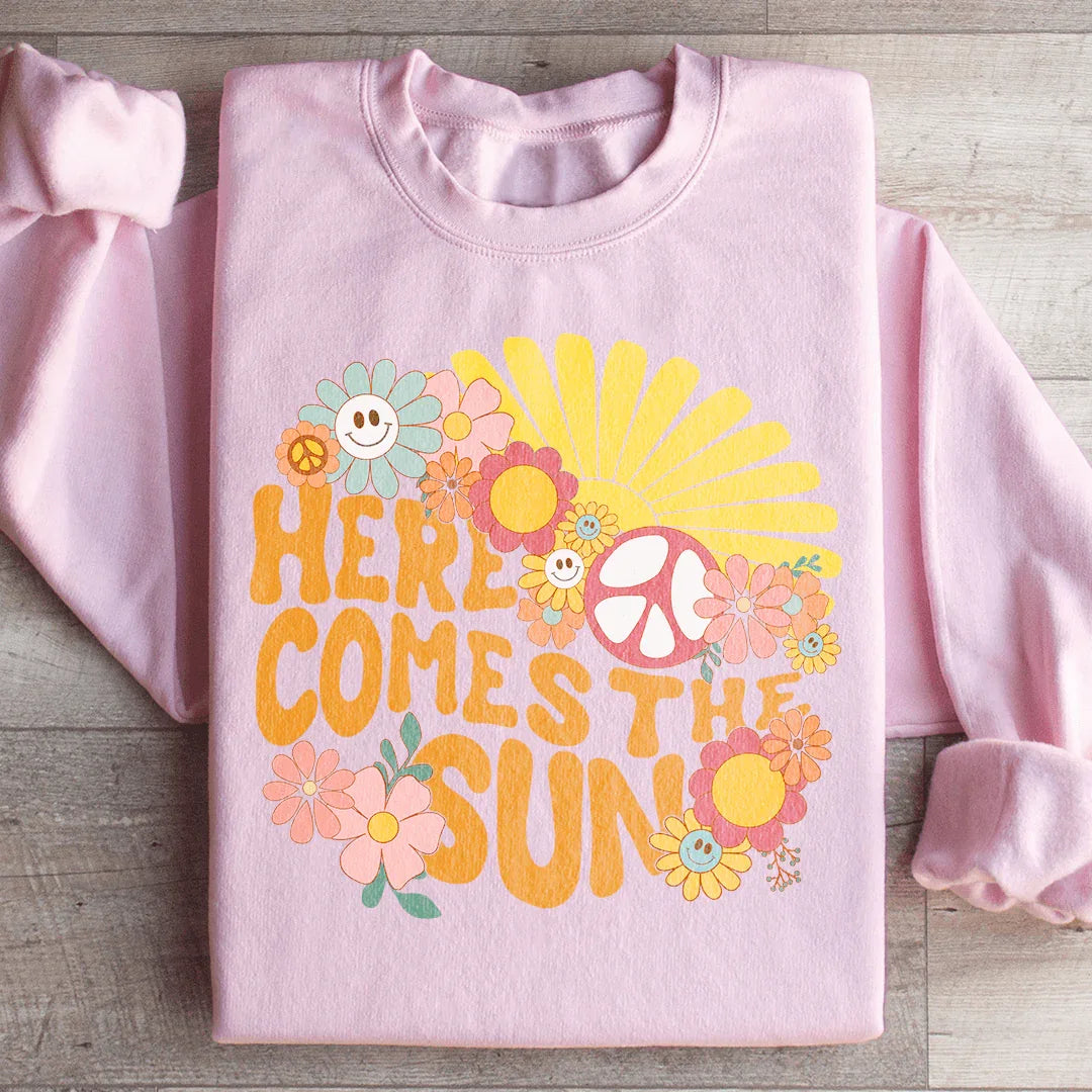 Here Comes The Sun Floral Retro Sweatshirt