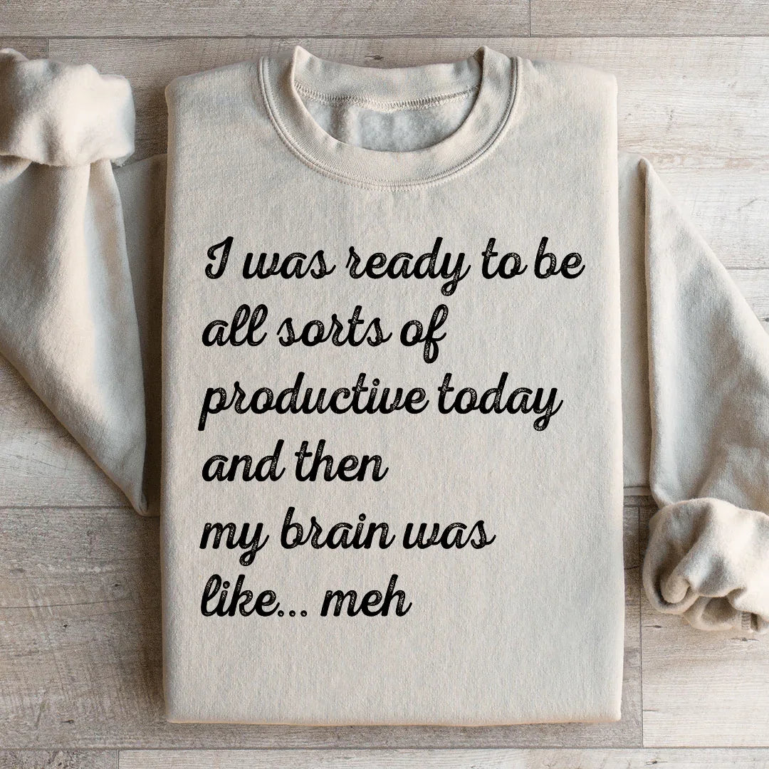 I Was Ready To Be All Sorts Of Productive Today Sweatshirt