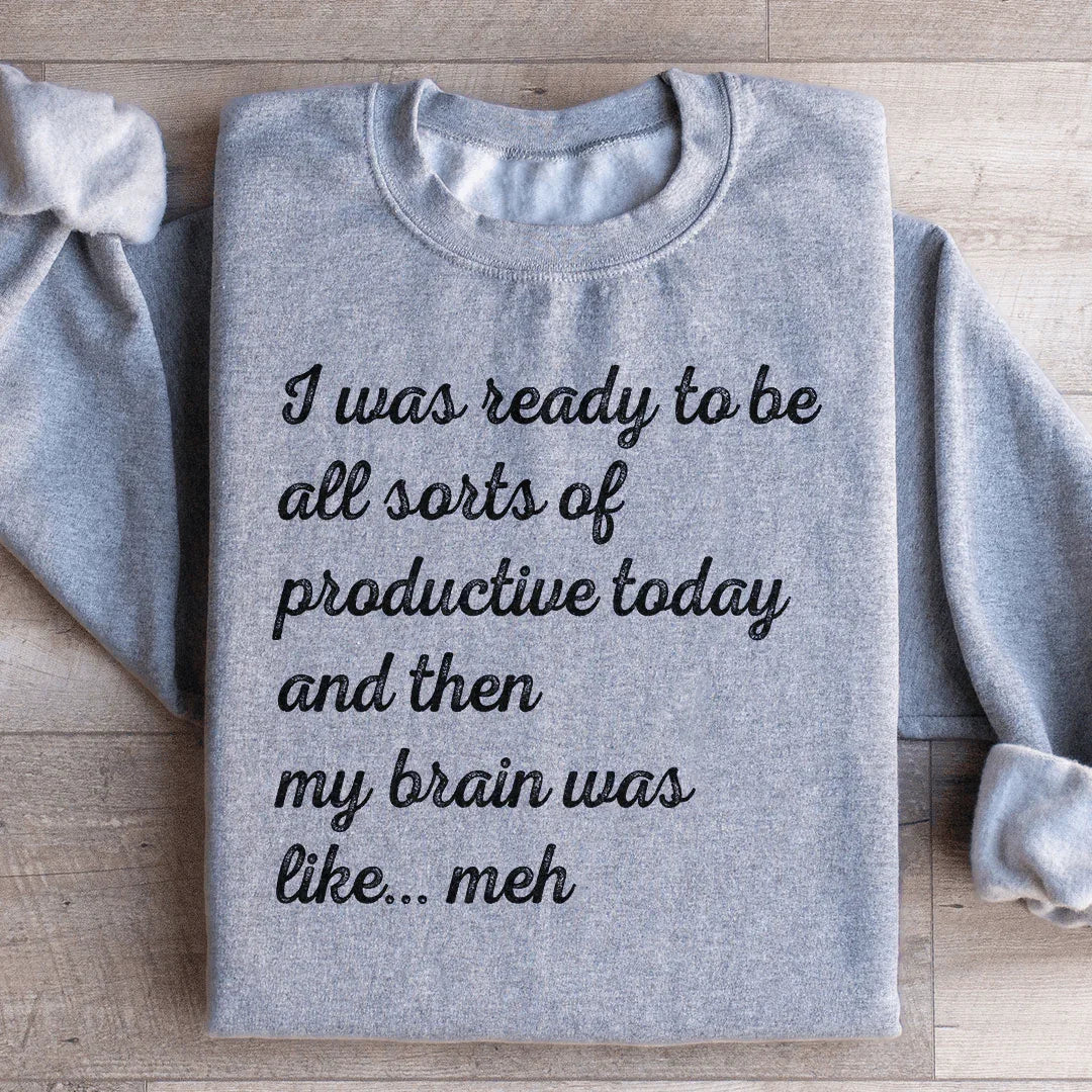 I Was Ready To Be All Sorts Of Productive Today Sweatshirt