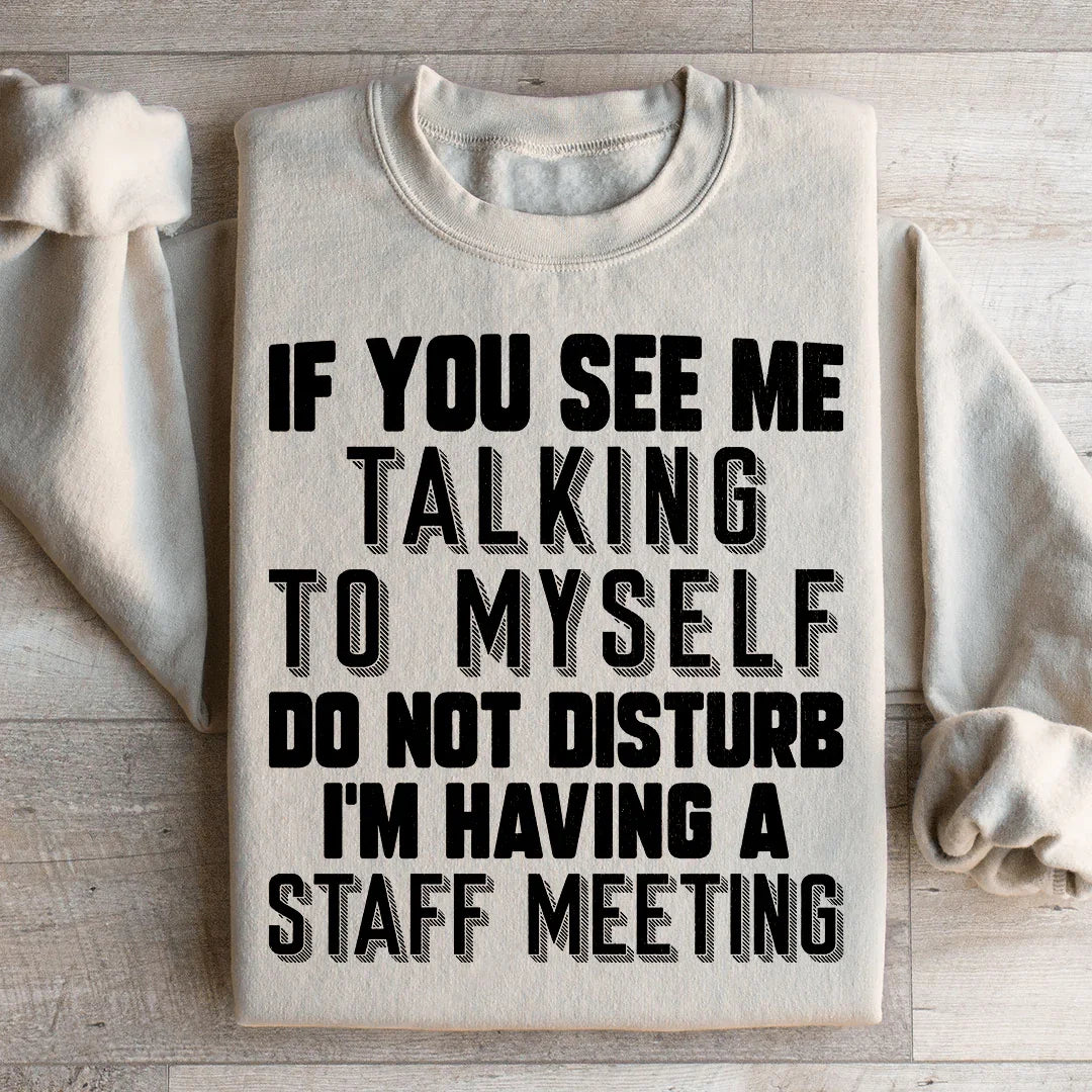 If You See Me Talking To Myself Do Not Disturb I'm Having A Staff Meeting Sweatshirt