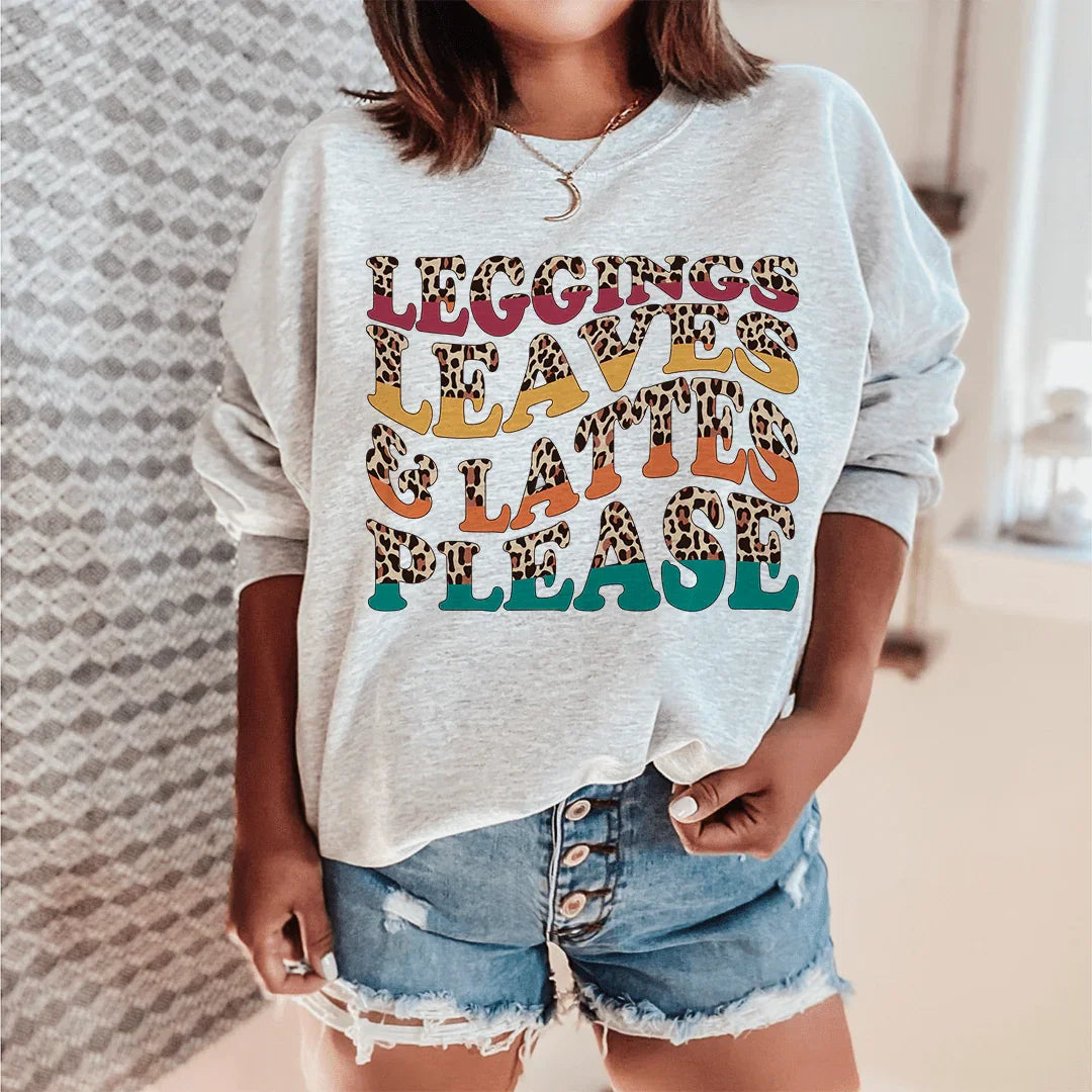Leggings Leaves & Lattes Please Sweatshirt