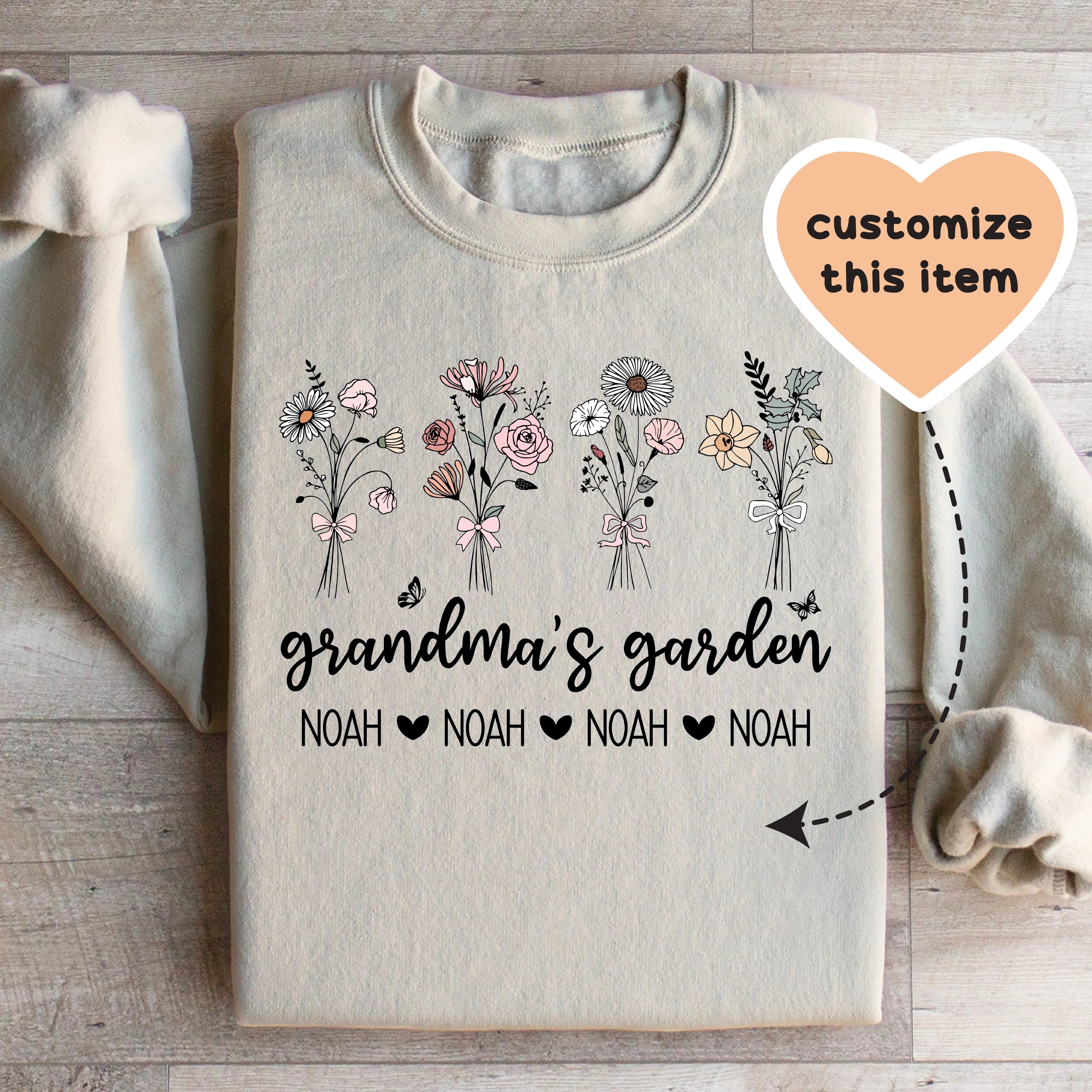 Personalized Grandma's Garden Sweatshirt