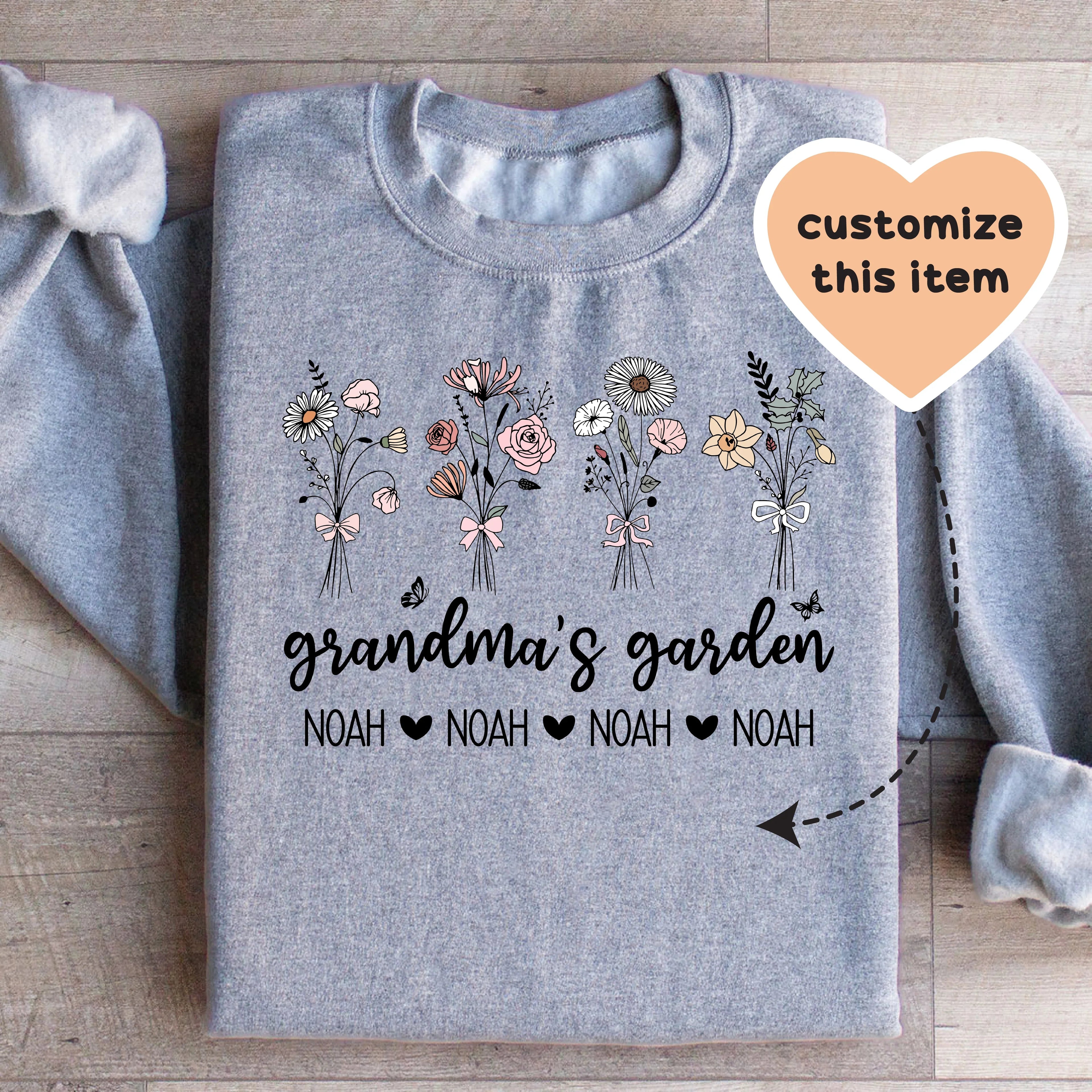 Personalized Grandma's Garden Sweatshirt