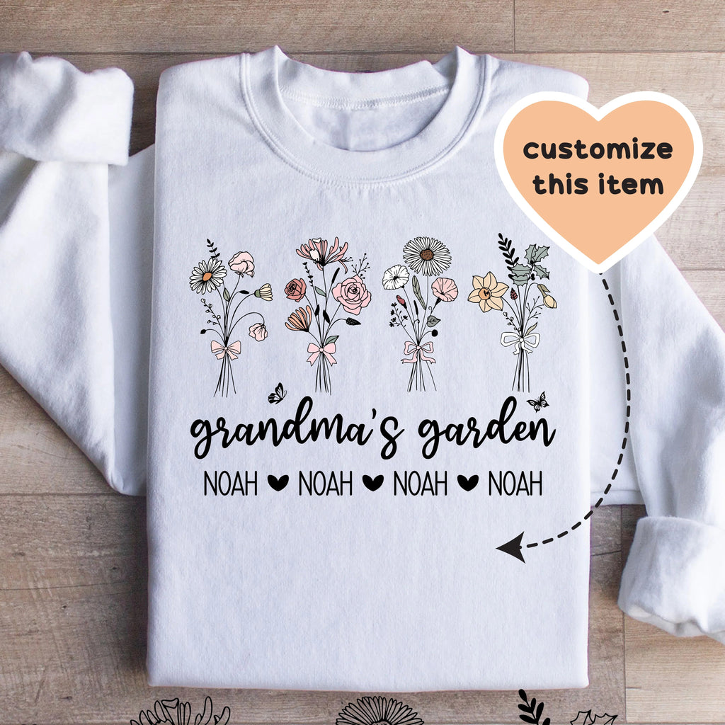 Personalized Grandma's Garden Sweatshirt