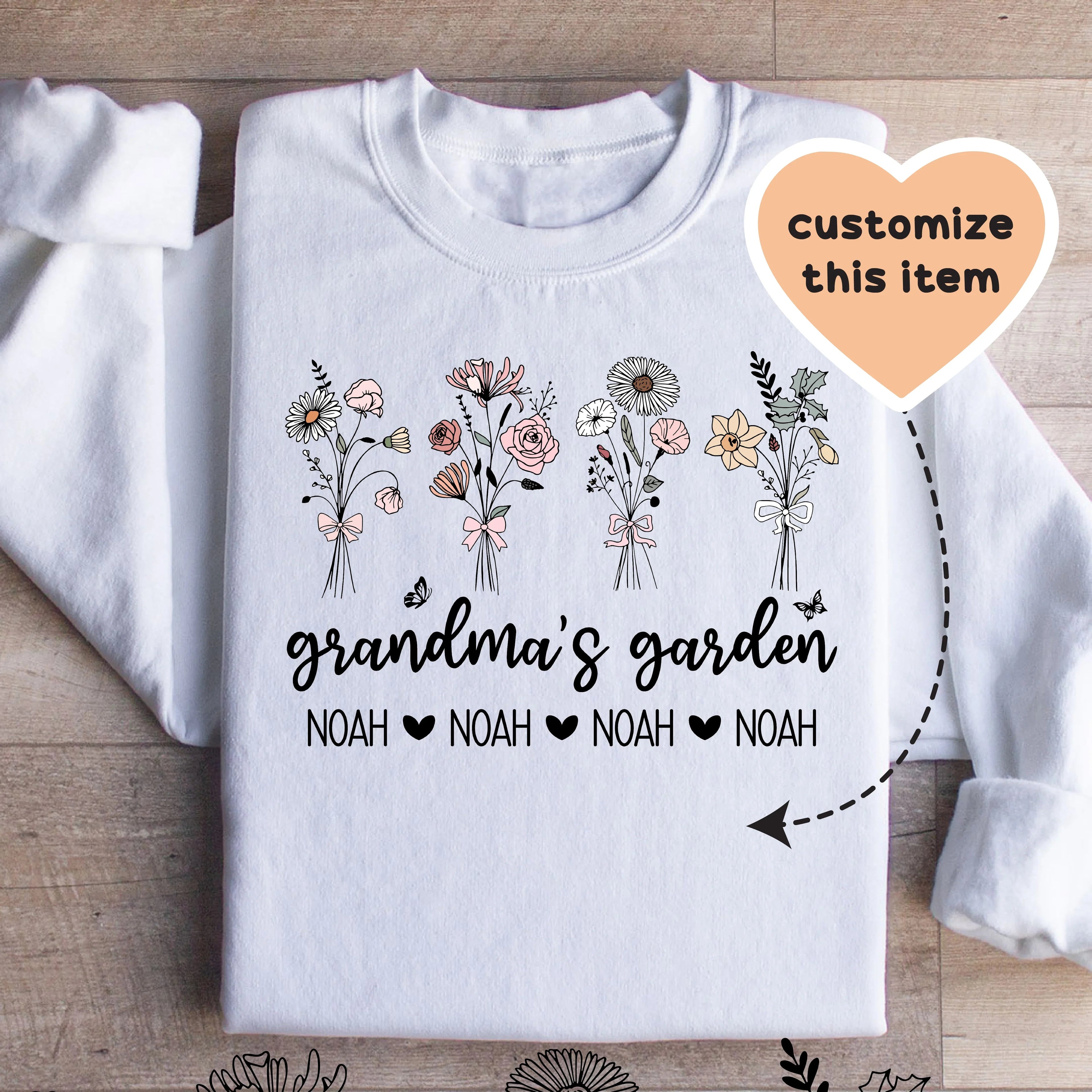 Personalized Grandma's Garden Sweatshirt