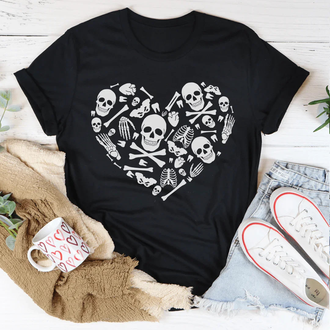 Skeleton Bones Heart Tee