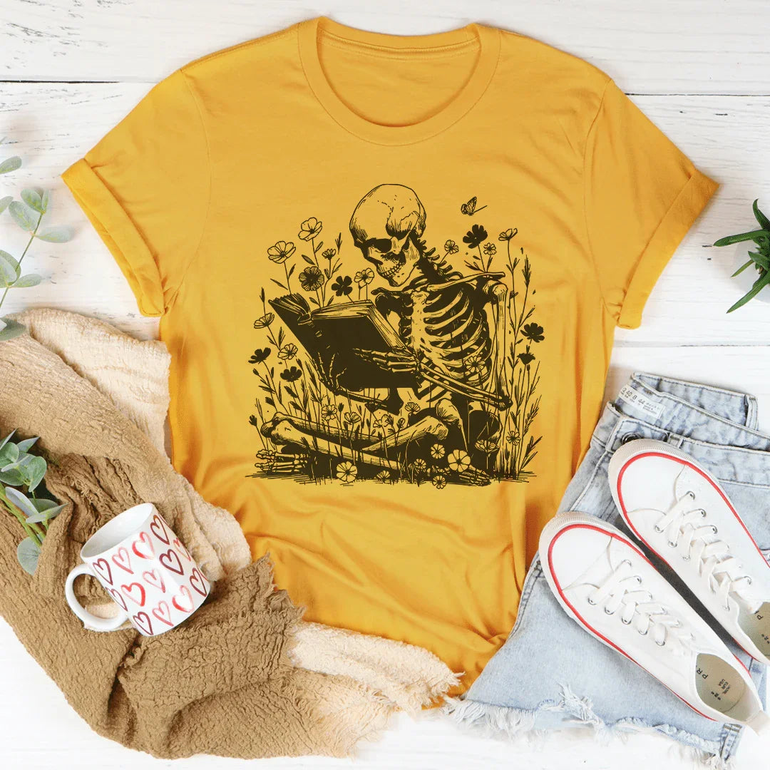 Skull With Books Tee