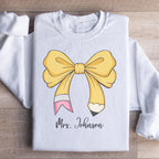 Teacher Personalized Bow Pencil Sweatshirt with Name