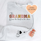 This Grandma Wears Her Heart On Her Sleeve Custom Sweatshirt