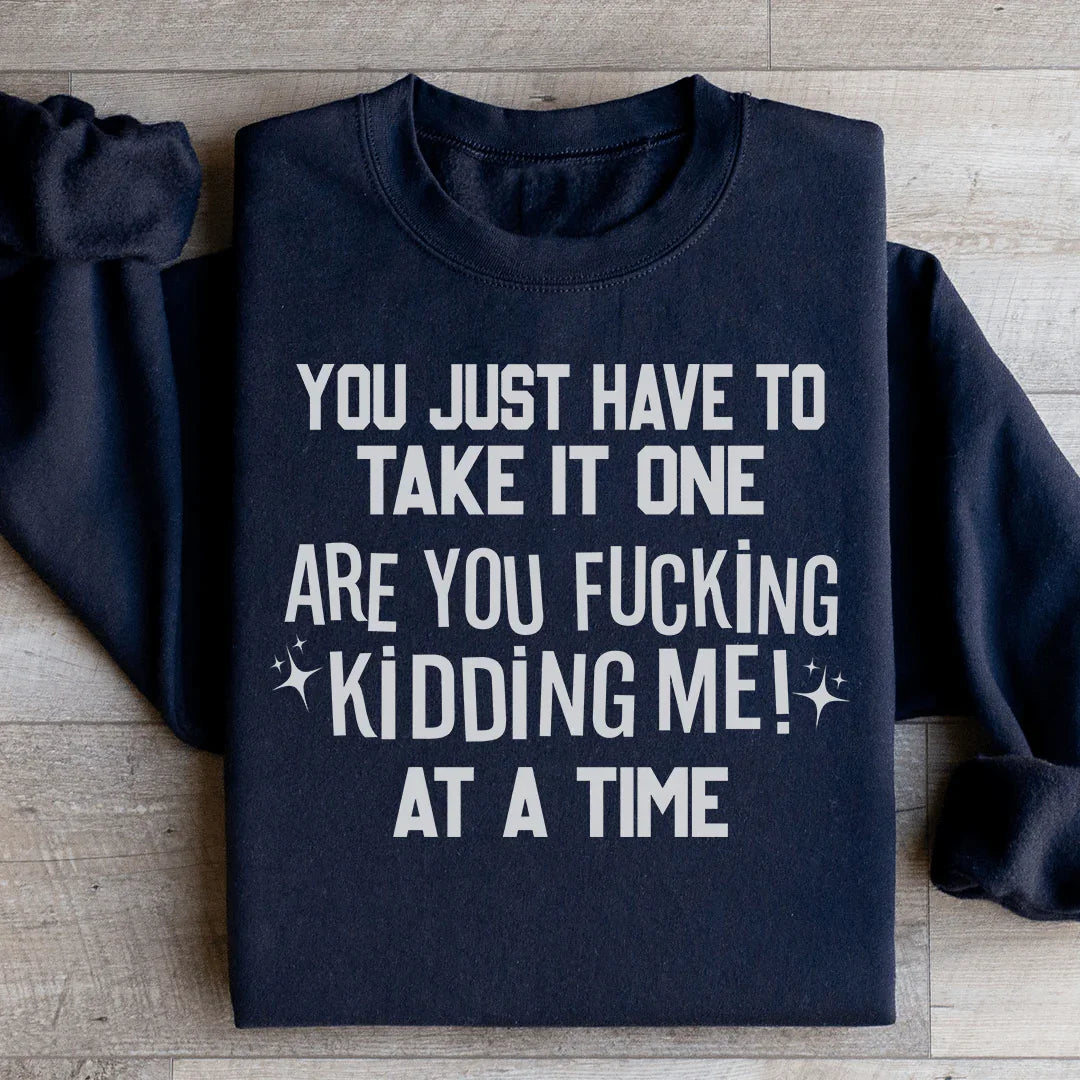 You Just Have To Take It One Are You Kidding Me At A Time Sweatshirt